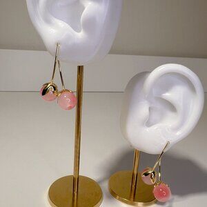 Peach-Shaped Drop Earrings | 925 Sterling Silver Posts | Pink & Peach Tones